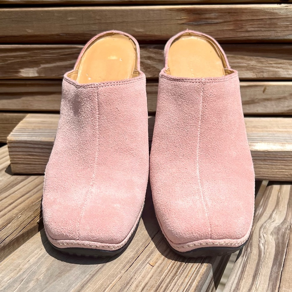 Rockport Sz 7 Tahoe City Pink Suede Wedge Mule! EUC! - Picture 6 of 15